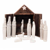 Nativity of Kisii w/ Banana Leaf Stable - 13 pieces