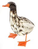 Growing Duck of Upcycled Metal w/ Orange Accents