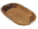 HD Oval Olivewood Bowl w/ Batik Bone Inlay