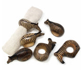 Napkin Rings of Mahogany - Set of 4
