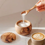 Storage Jar of Olivewood w/ Spoon/Lid