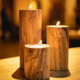 Carre Tea Light Set of Olivewood