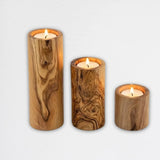 Carre Tea Light Set of Olivewood