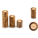 Carre Tea Light Set of Olivewood