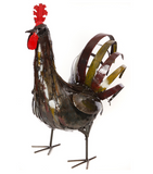 Cock-A-Doodle-Doo - Rooster of Recycled Metal